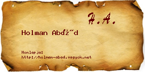 Holman Abád névjegykártya